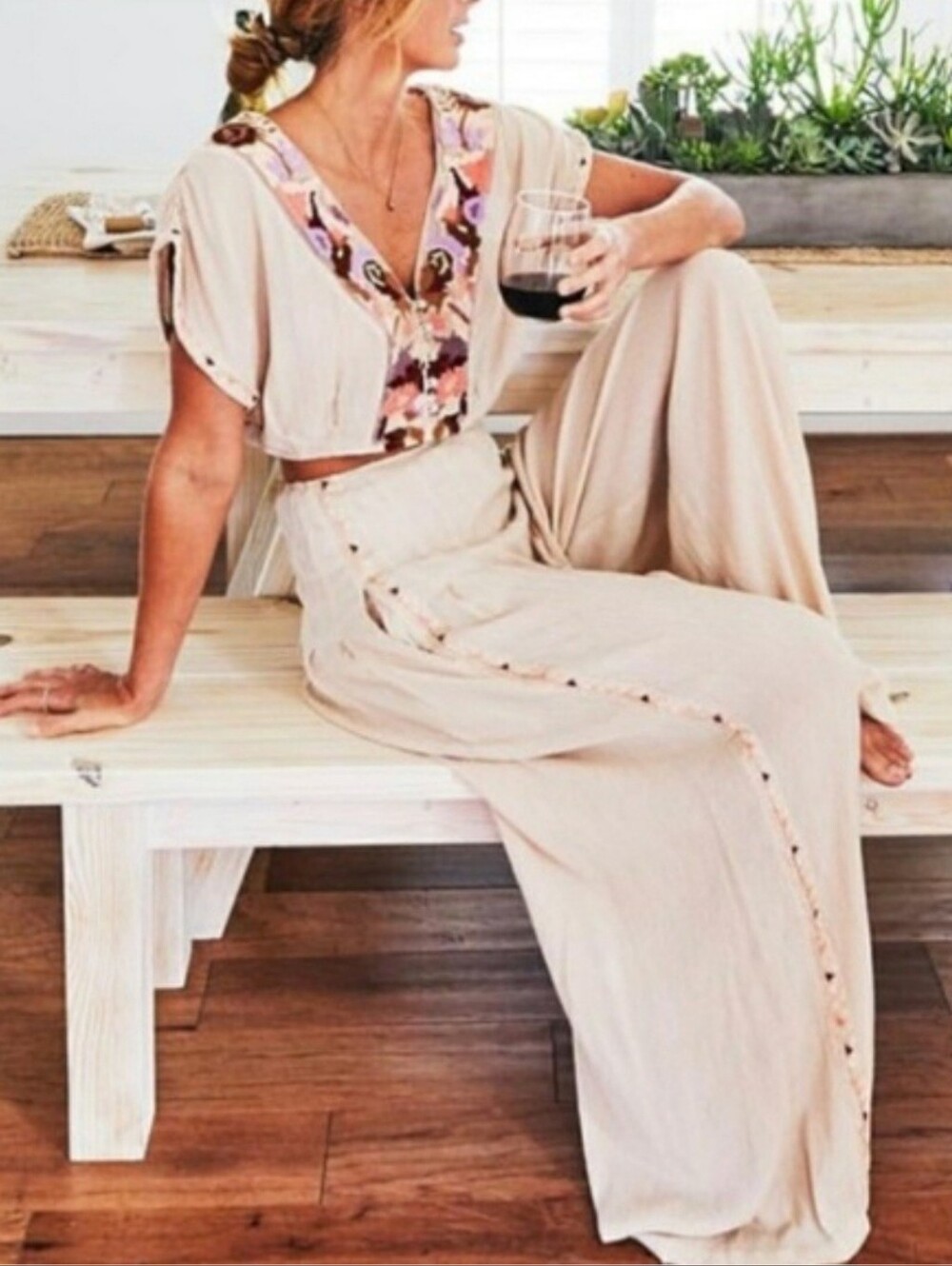 Free people Matching CroppedTop & Flowing Pants